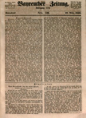 Bayreuther Zeitung Samstag 19. März 1859