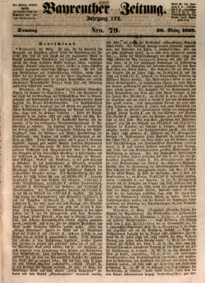 Bayreuther Zeitung Sonntag 20. März 1859