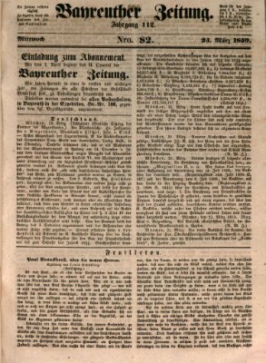 Bayreuther Zeitung Mittwoch 23. März 1859