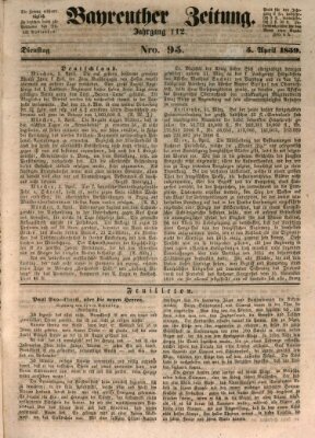 Bayreuther Zeitung Dienstag 5. April 1859