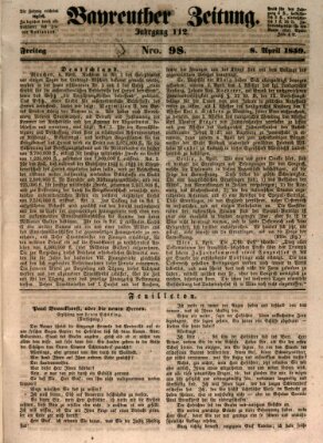 Bayreuther Zeitung Freitag 8. April 1859