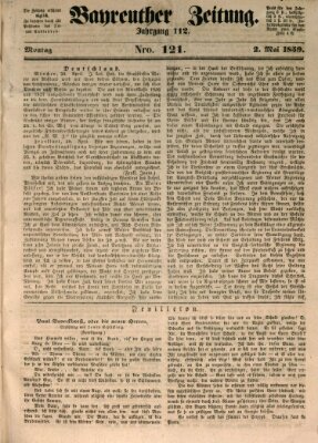 Bayreuther Zeitung Montag 2. Mai 1859