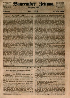 Bayreuther Zeitung Dienstag 3. Mai 1859