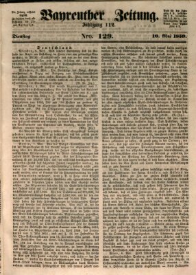 Bayreuther Zeitung Dienstag 10. Mai 1859