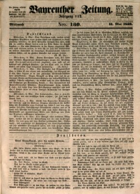 Bayreuther Zeitung Mittwoch 11. Mai 1859