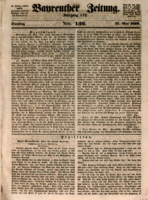 Bayreuther Zeitung Dienstag 17. Mai 1859