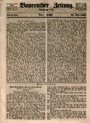 Bayreuther Zeitung Donnerstag 19. Mai 1859