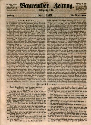 Bayreuther Zeitung Freitag 20. Mai 1859