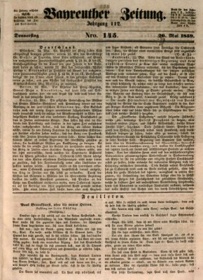 Bayreuther Zeitung Donnerstag 26. Mai 1859