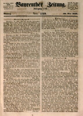 Bayreuther Zeitung Montag 30. Mai 1859