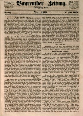 Bayreuther Zeitung Freitag 3. Juni 1859