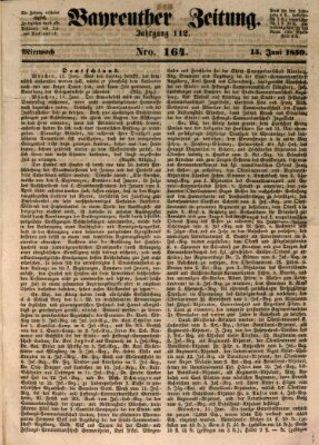 Bayreuther Zeitung Mittwoch 15. Juni 1859