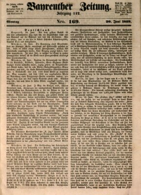 Bayreuther Zeitung Montag 20. Juni 1859