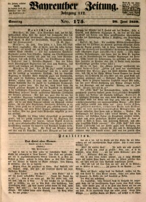 Bayreuther Zeitung Sonntag 26. Juni 1859