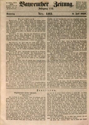 Bayreuther Zeitung Sonntag 3. Juli 1859