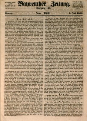 Bayreuther Zeitung Montag 4. Juli 1859