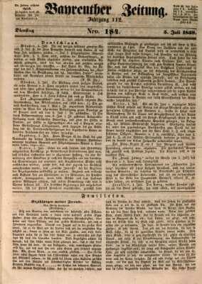 Bayreuther Zeitung Dienstag 5. Juli 1859