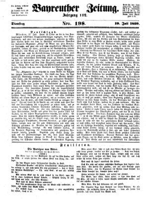 Bayreuther Zeitung Dienstag 19. Juli 1859