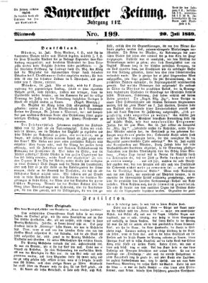 Bayreuther Zeitung Mittwoch 20. Juli 1859