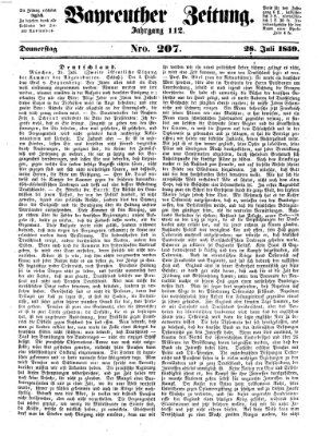 Bayreuther Zeitung Donnerstag 28. Juli 1859