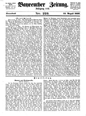 Bayreuther Zeitung Samstag 13. August 1859