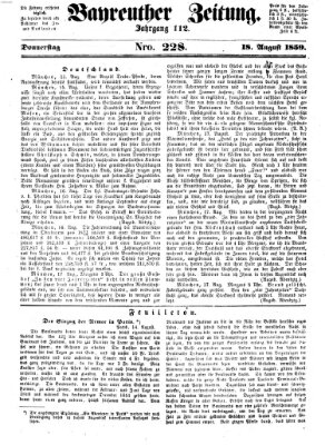 Bayreuther Zeitung Donnerstag 18. August 1859