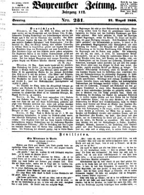 Bayreuther Zeitung Sonntag 21. August 1859