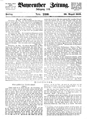 Bayreuther Zeitung Freitag 26. August 1859