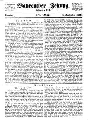 Bayreuther Zeitung Sonntag 4. September 1859