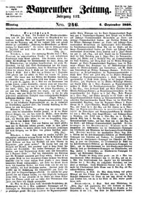 Bayreuther Zeitung Montag 5. September 1859