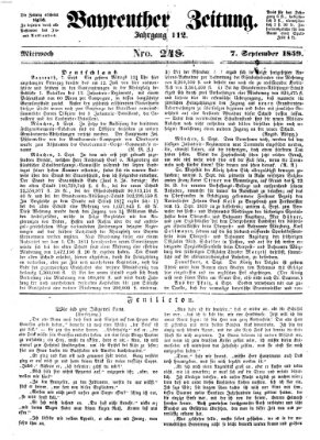 Bayreuther Zeitung Mittwoch 7. September 1859