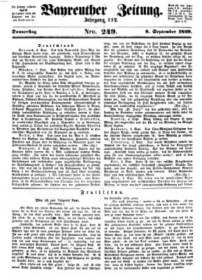 Bayreuther Zeitung Donnerstag 8. September 1859