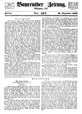 Bayreuther Zeitung Freitag 16. September 1859