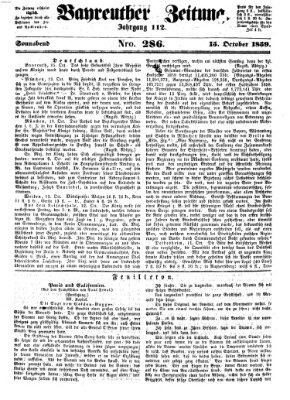 Bayreuther Zeitung Samstag 15. Oktober 1859