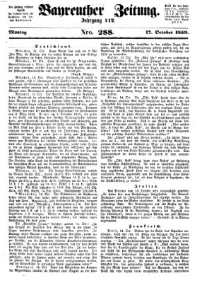 Bayreuther Zeitung Montag 17. Oktober 1859