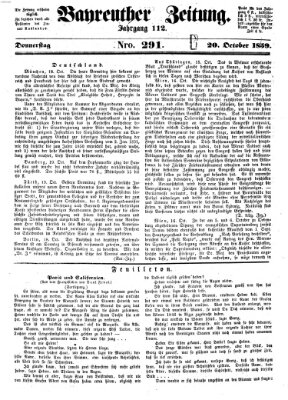 Bayreuther Zeitung Donnerstag 20. Oktober 1859