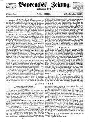 Bayreuther Zeitung Donnerstag 27. Oktober 1859