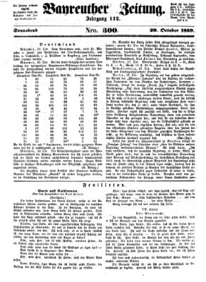 Bayreuther Zeitung Samstag 29. Oktober 1859