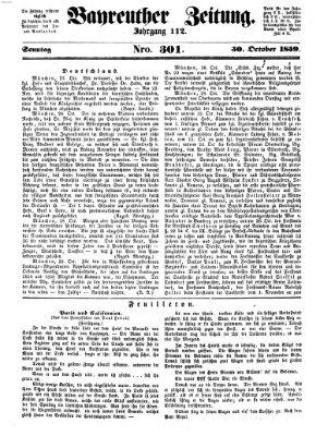 Bayreuther Zeitung Sonntag 30. Oktober 1859