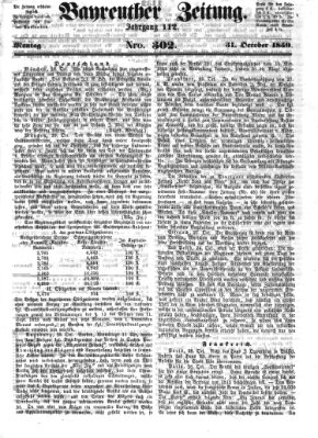 Bayreuther Zeitung Montag 31. Oktober 1859