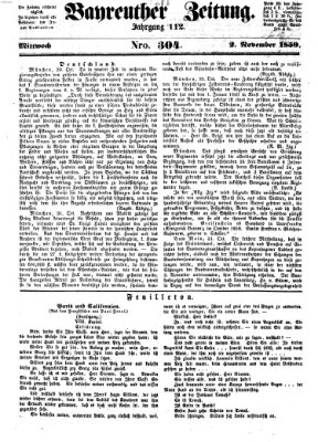 Bayreuther Zeitung Mittwoch 2. November 1859