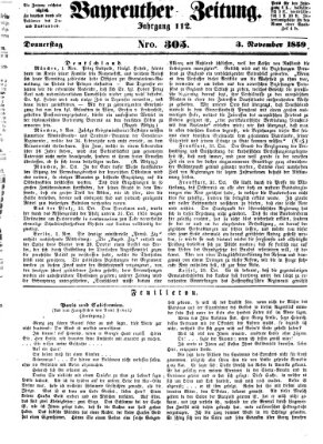 Bayreuther Zeitung Donnerstag 3. November 1859