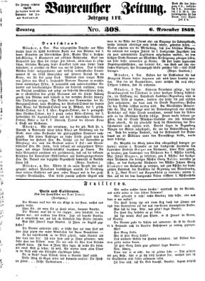 Bayreuther Zeitung Sonntag 6. November 1859