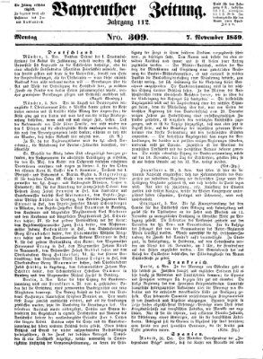 Bayreuther Zeitung Montag 7. November 1859