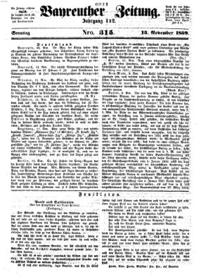 Bayreuther Zeitung Sonntag 13. November 1859