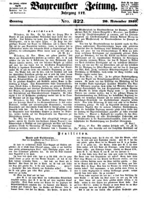 Bayreuther Zeitung Sonntag 20. November 1859