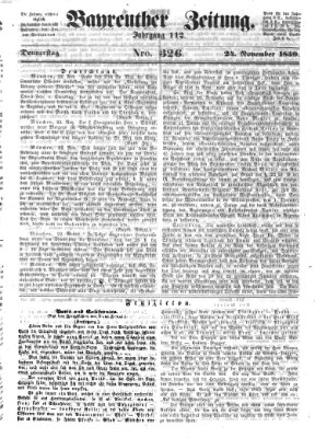 Bayreuther Zeitung Donnerstag 24. November 1859