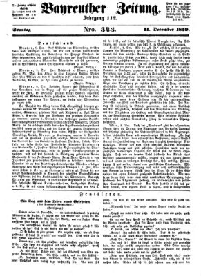 Bayreuther Zeitung Sonntag 11. Dezember 1859