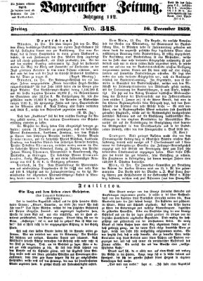 Bayreuther Zeitung Freitag 16. Dezember 1859