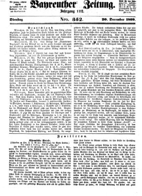 Bayreuther Zeitung Dienstag 20. Dezember 1859